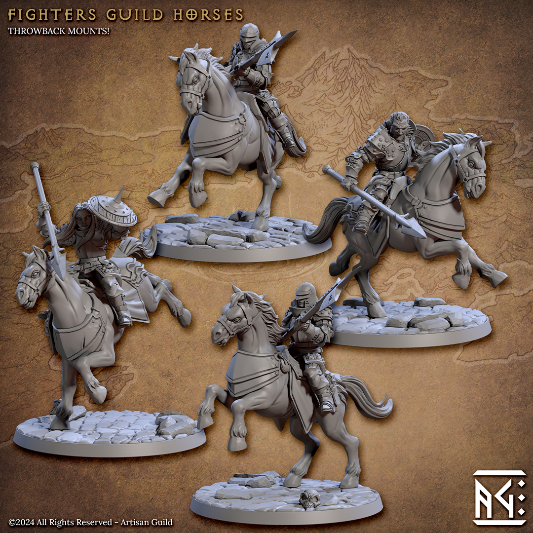 Vanguard Fighters Horses - 4 Modular Unit ohne Reiter