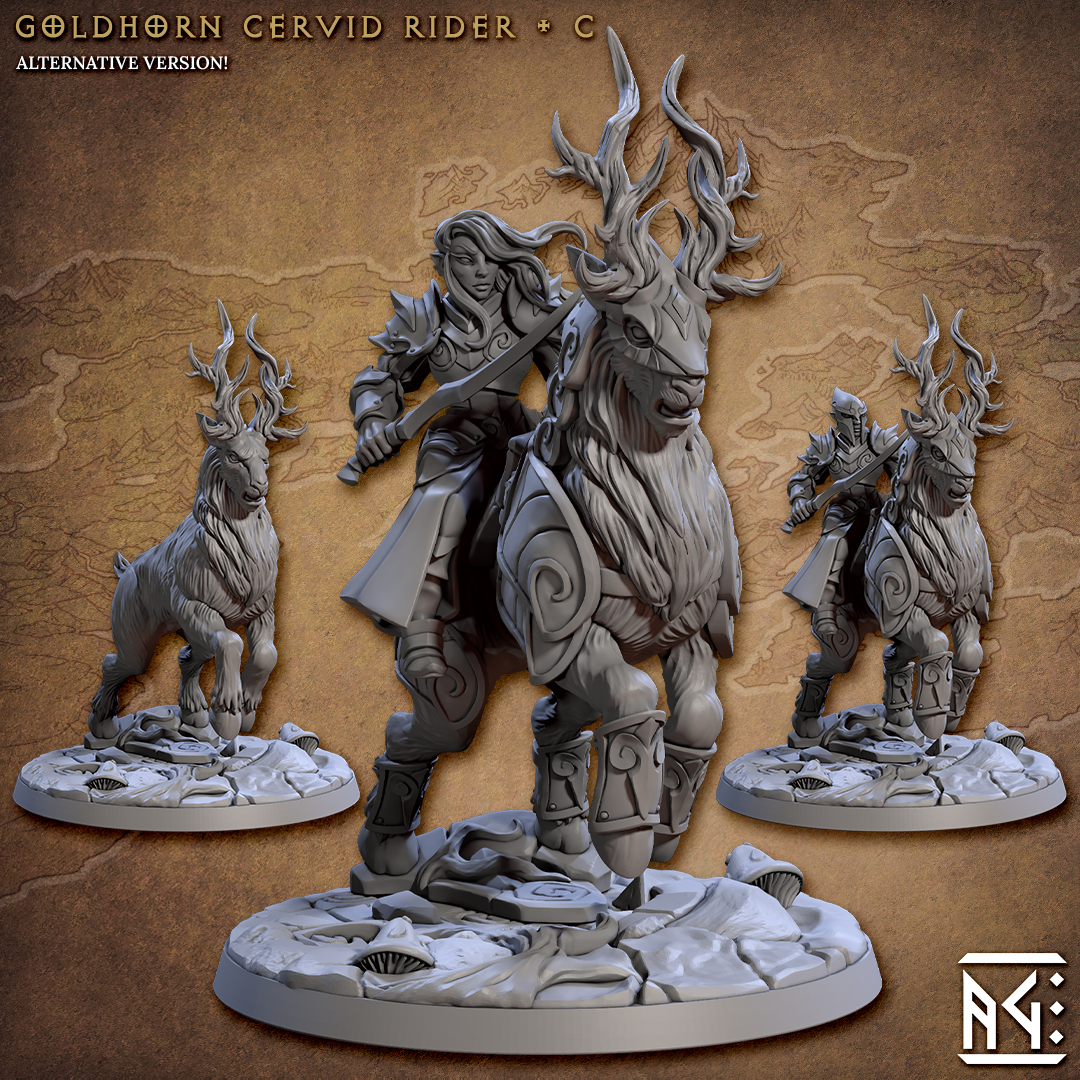 Goldhorn Cervid Rider - 4 Modular Unit