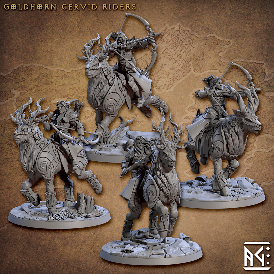 Goldhorn Cervid Rider - 4 Modular Unit