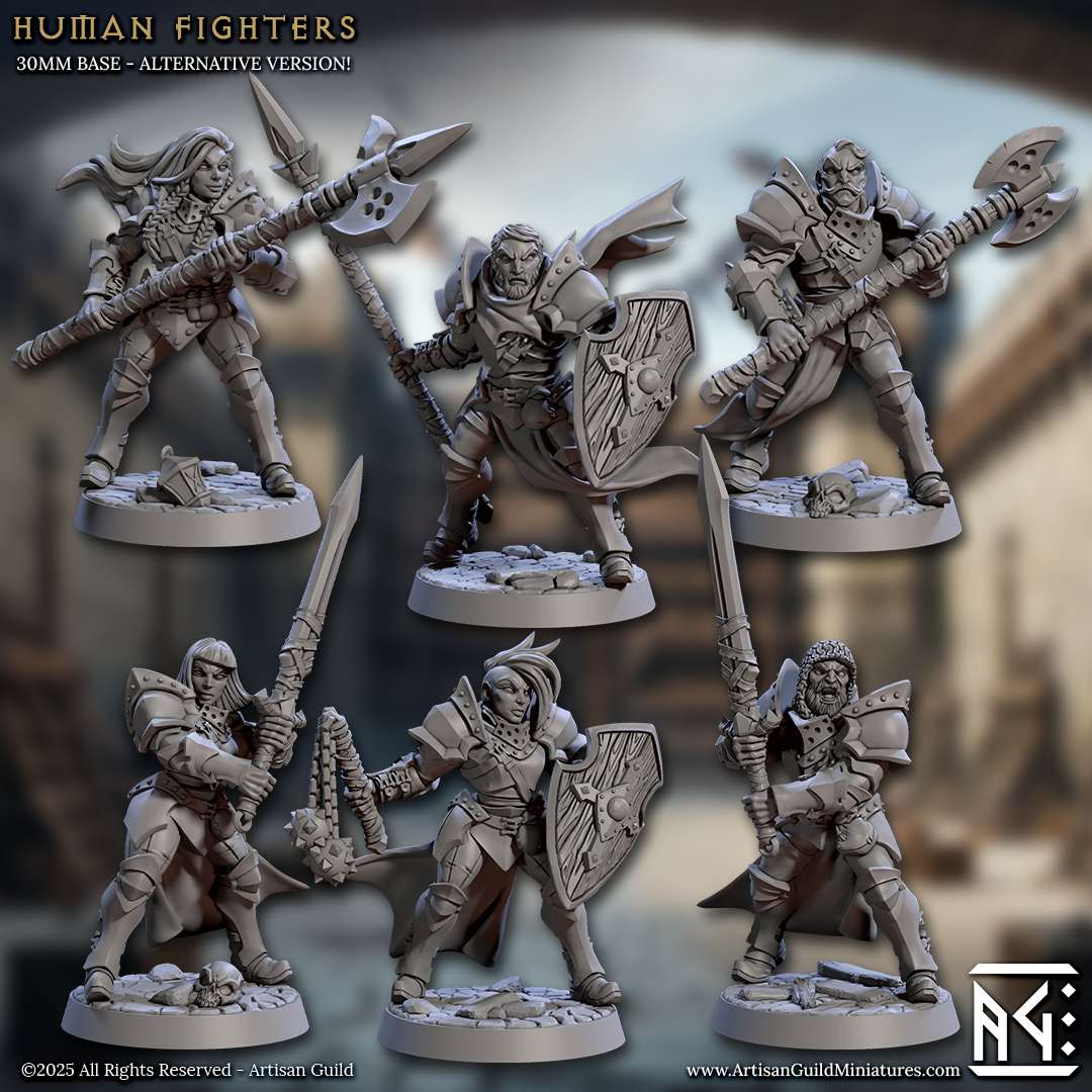 Human Fighters Guild - 6 Modular Unit without Helmets