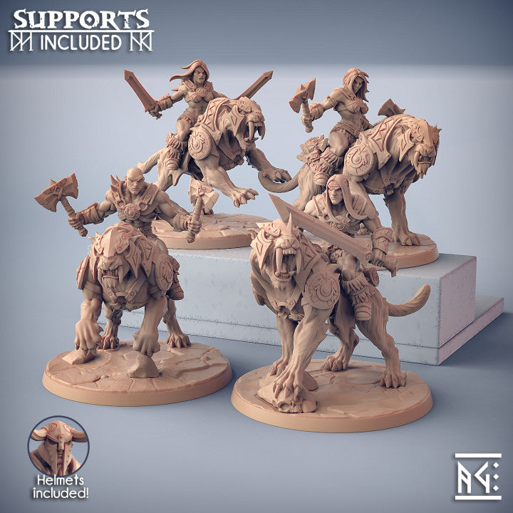 Smilodon Raiders - 4 Modular Unit without Helmets
