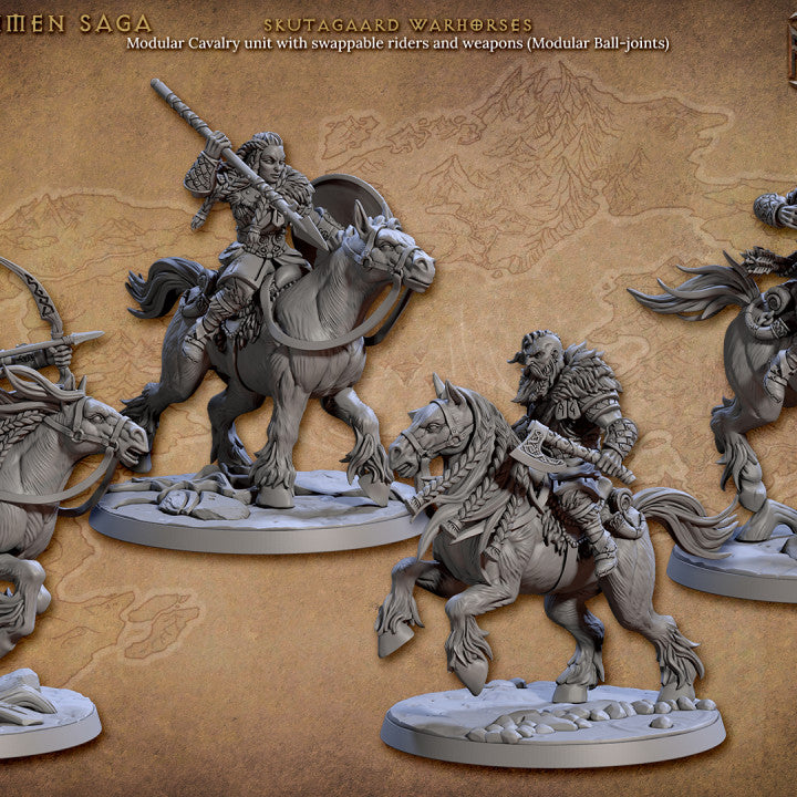 Northmen Huskarls Horse Riders - 4 Modular Unit